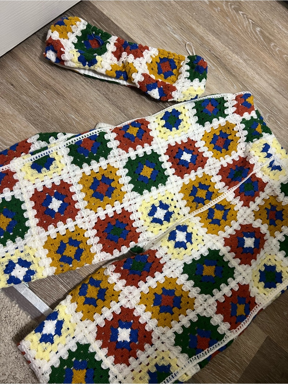 Fashion Nova Crochet Multi-Color Pants & Headband Set